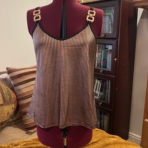 Shein Gold and Black Sleeveless Top - size L